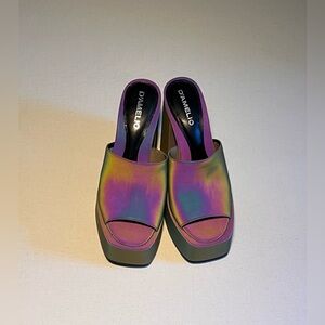 D'Amelio Footwear Ravina Iridescent Multi Reflective Women’s Platform Heels